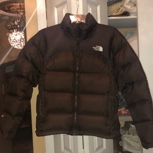 Brown north face coat